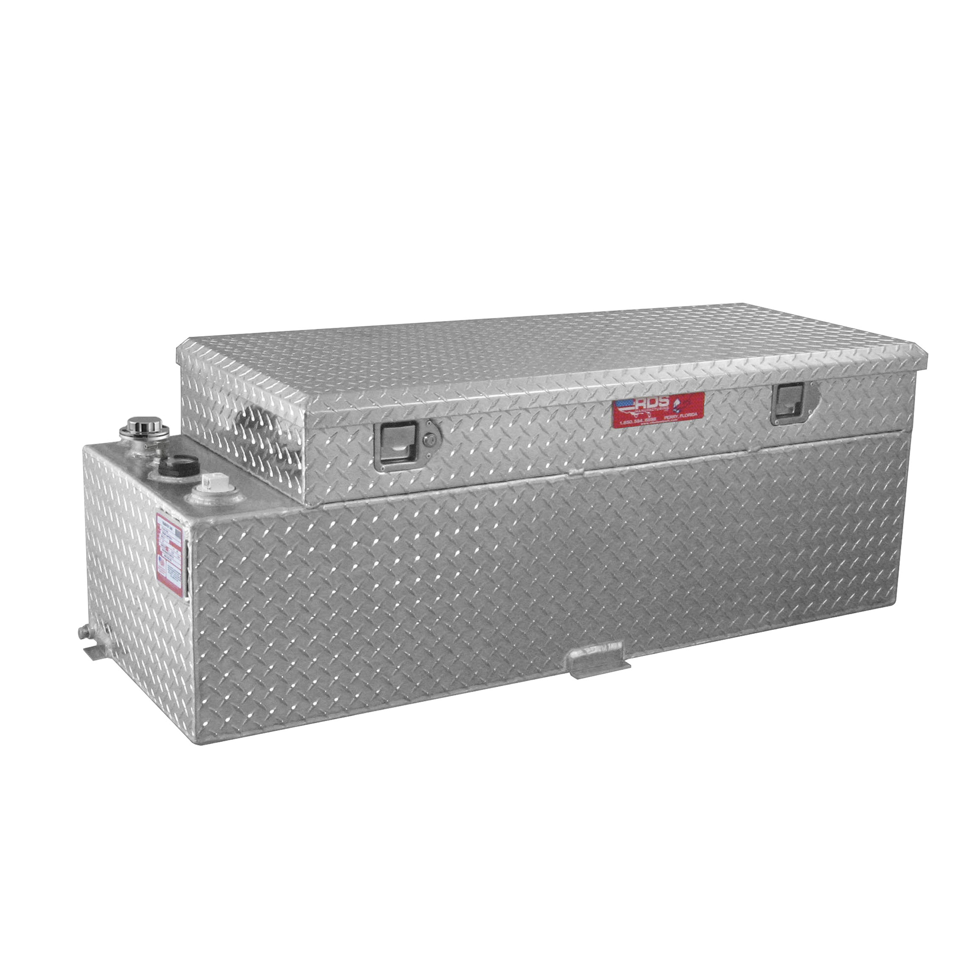 RDS Aluminum Transfer Fuel Tank Toolbox Combo, 60 Gallon, Rectangular, Diamond Plate, Model# 71925
